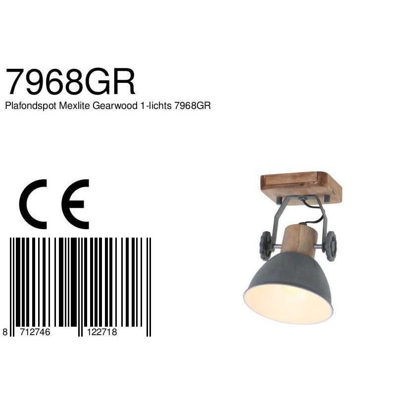 Plafondlamp Gearwood 7968GR Grijs