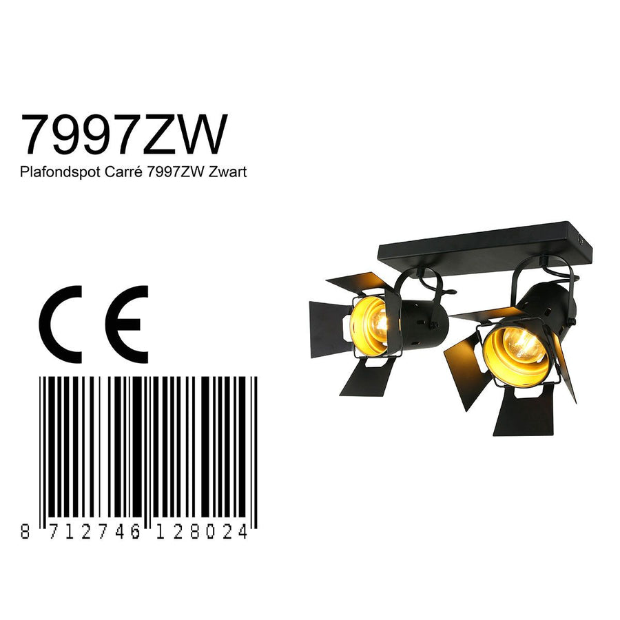 Plafondspot Carré 7997ZW Zwart