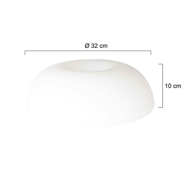 I10540S 5557 Glas Rond Wit 32*10 Cm