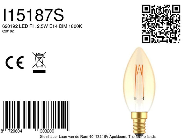 600478 Led Fil.kaars 2,5W E14