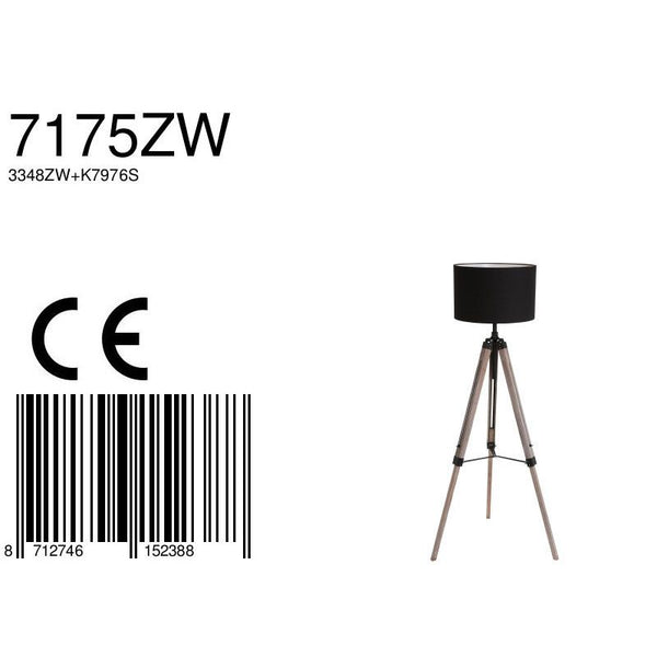 Vloerlamp Triek 3348ZW+K7976SS Zwart-Zwart