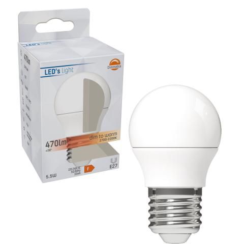 620113 led fil.5,5w E27 470lm dim.