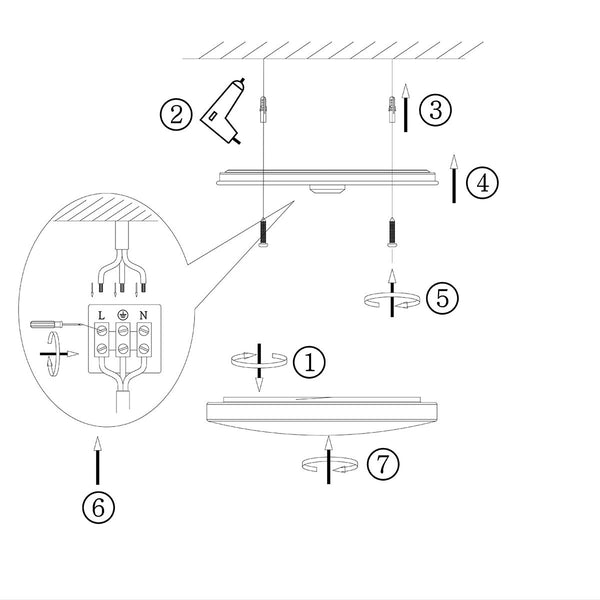 Plafondlamp Galaxy 7832ST Staal