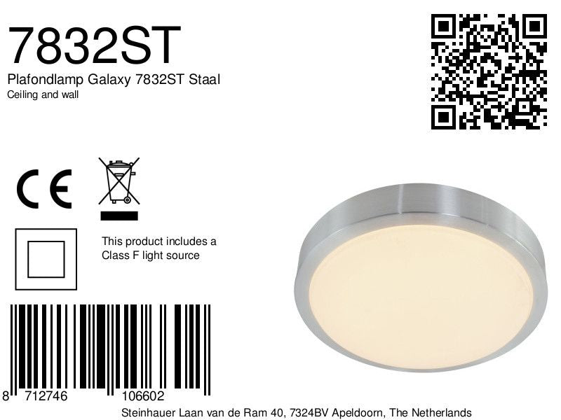 Plafondlamp Galaxy 7832ST Staal