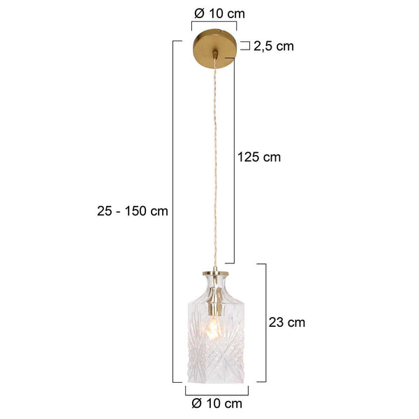 Hanglamp Grazio Glass 3495ME Messing