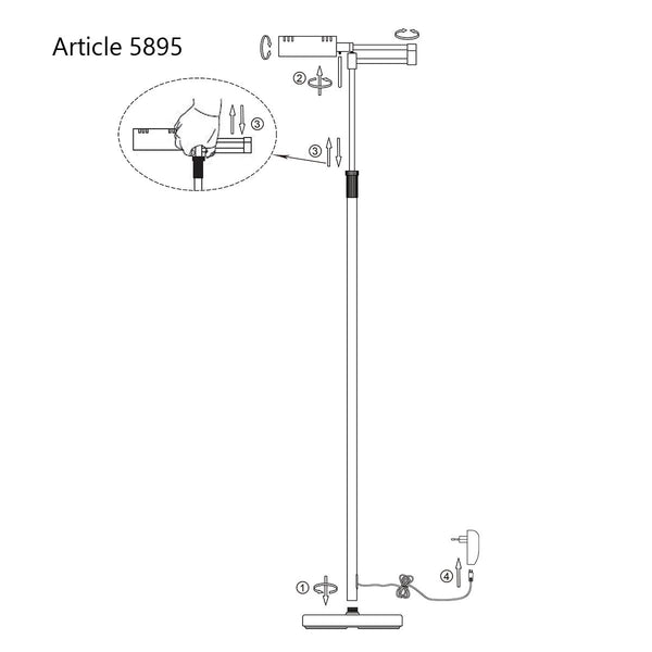 Vloerlamp Karl 5895ZW Zwart