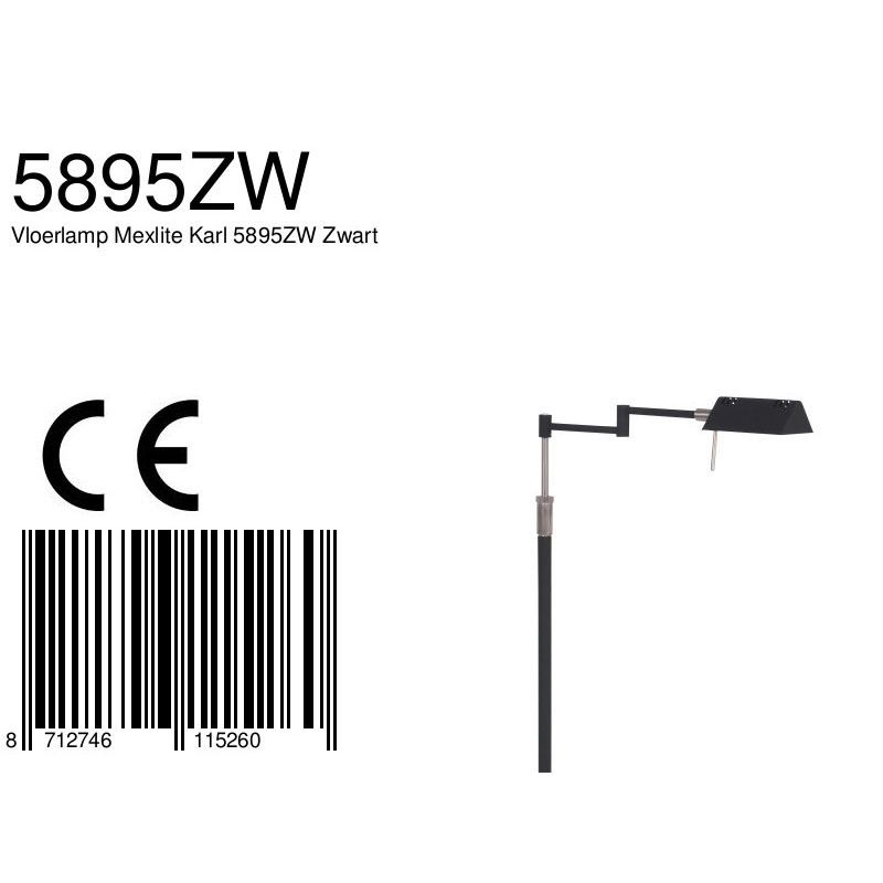 Vloerlamp Karl 5895ZW Zwart