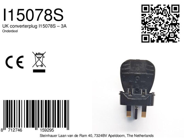 UK Converterplug Euro - zwart 3A