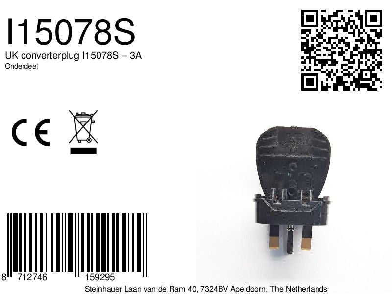 UK Converterplug Euro - zwart 3A