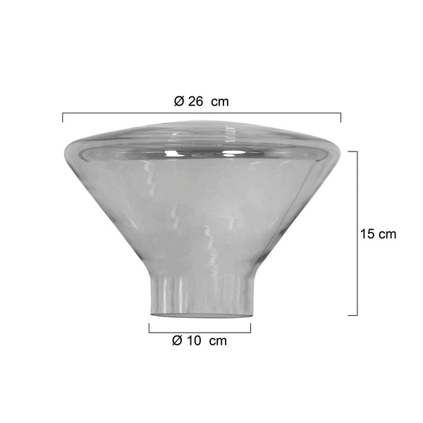 3401zw smoke grey glass 26cm