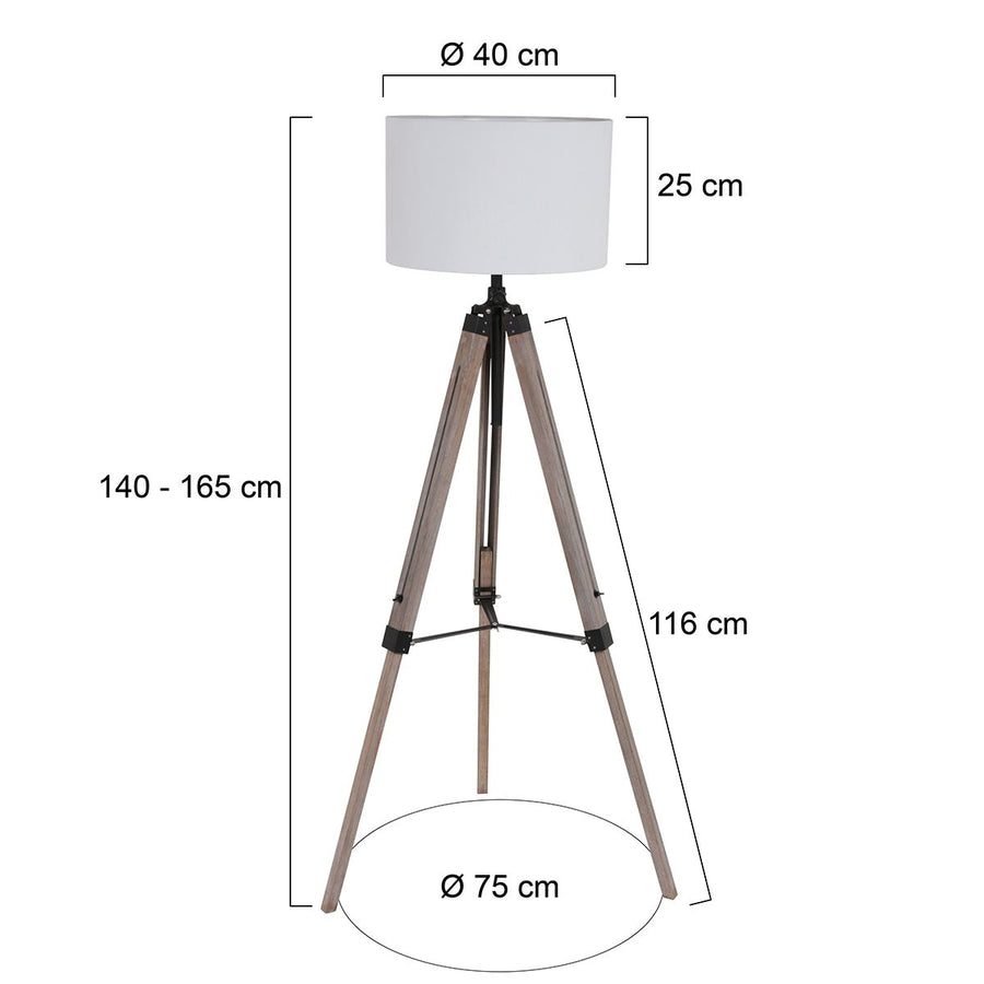Vloerlamp Triek 3348ZW+K7977QS Zwart-Wit