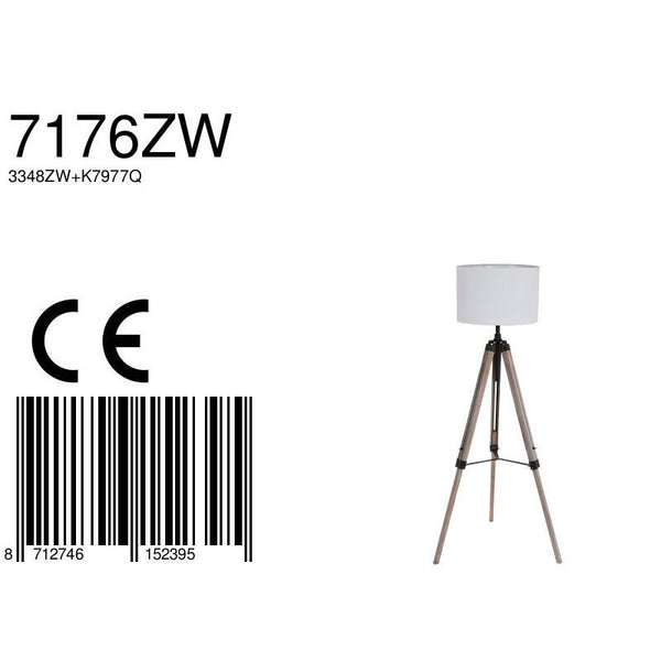 Vloerlamp Triek 3348ZW+K7977QS Zwart-Wit