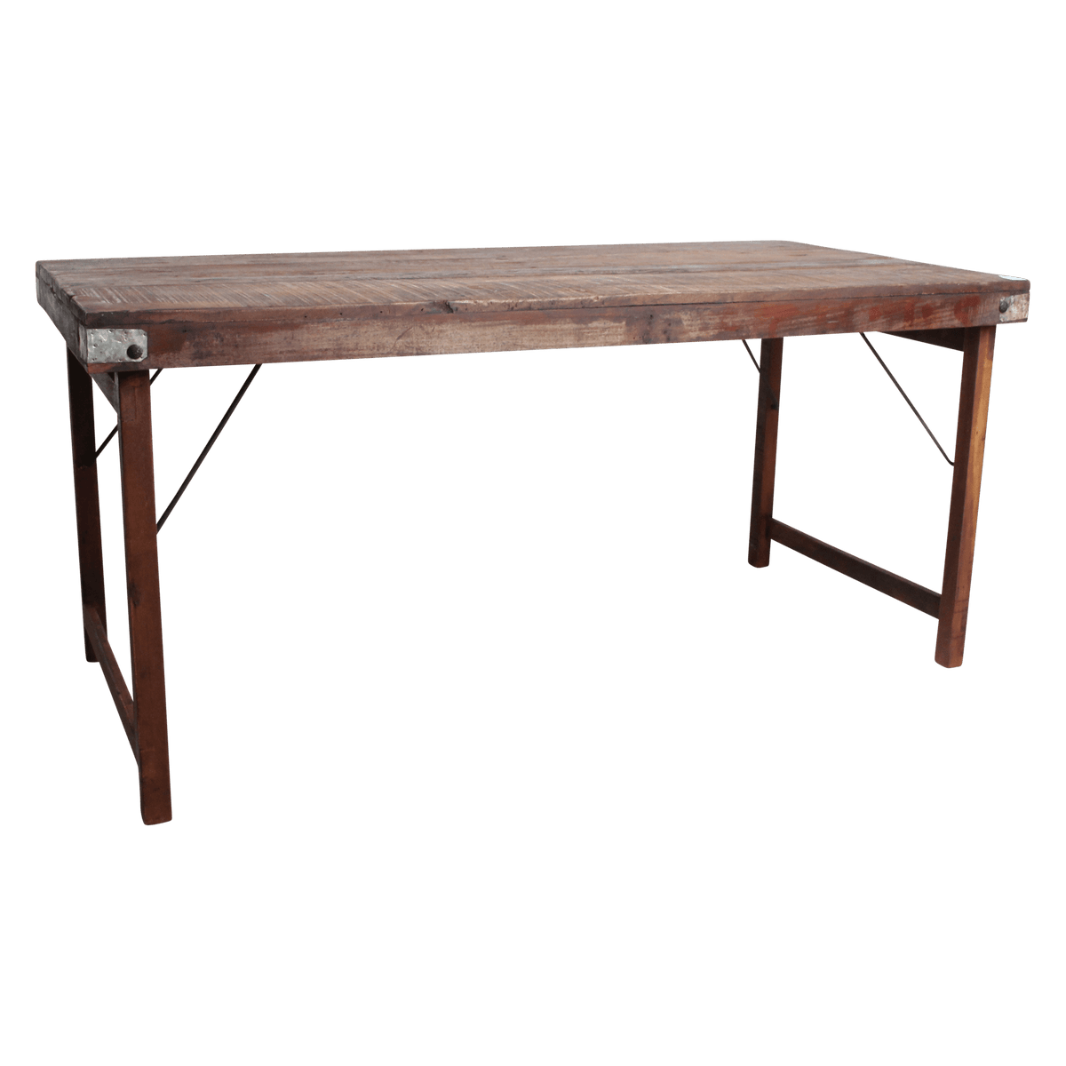 Inklapbare vintage eettafel Gerecycled hout 165x75x76 cm