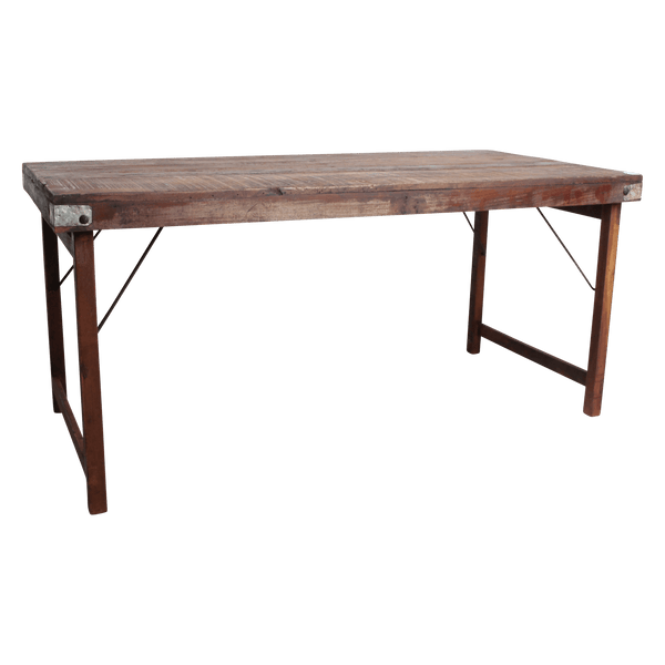 Inklapbare vintage eettafel Gerecycled hout 165x75x76 cm