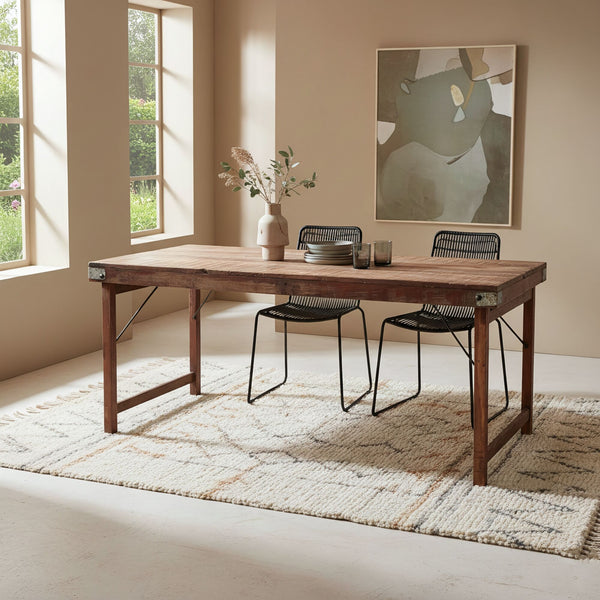 Inklapbare vintage eettafel Gerecycled hout 165x75x76 cm