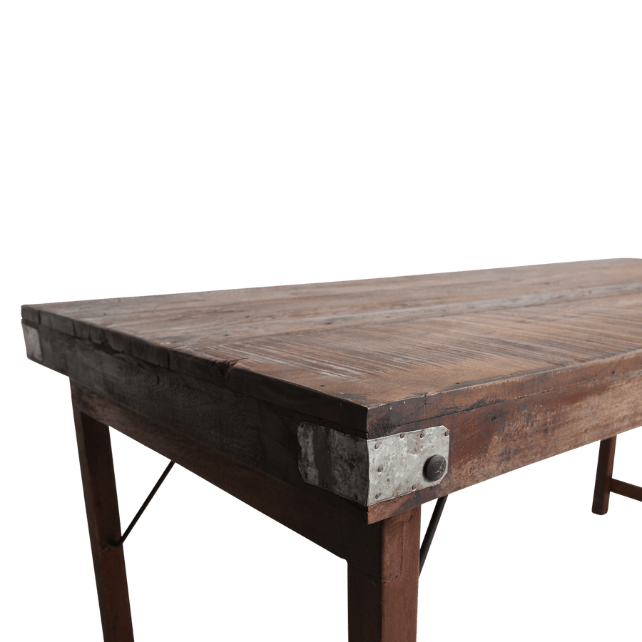 Inklapbare vintage eettafel Gerecycled hout 165x75x76 cm
