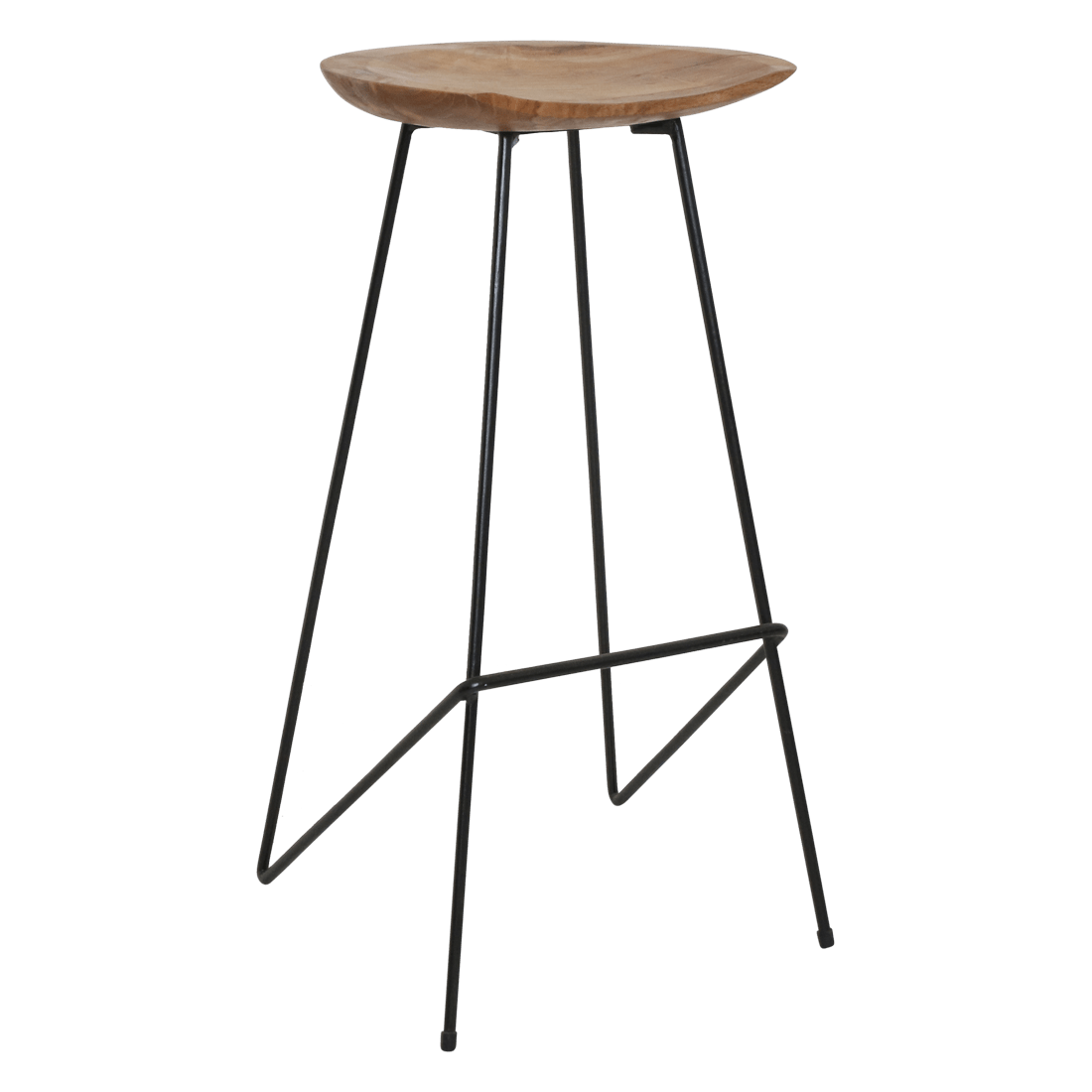 Loft teakhouten barkruk naturel 41x42x77 cm