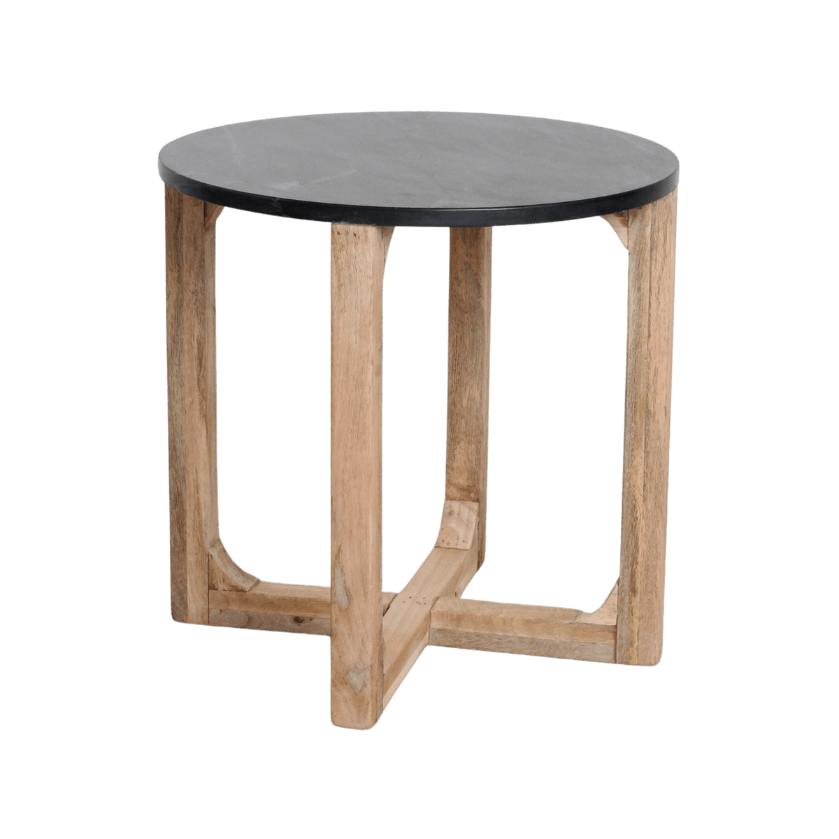 Marmeren bijzettafel rond zwart