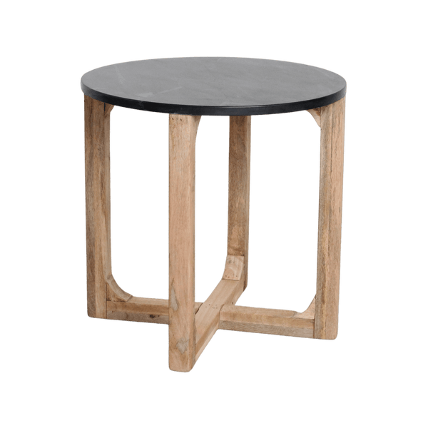 Marmeren bijzettafel rond zwart