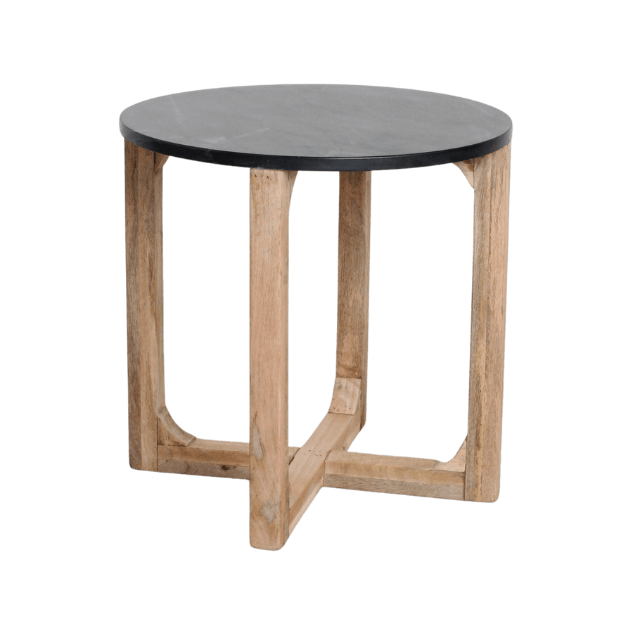 Marmeren bijzettafel rond zwart
