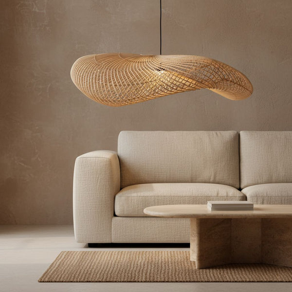 Wave rotan lamp XXL Ø115x35 cm
