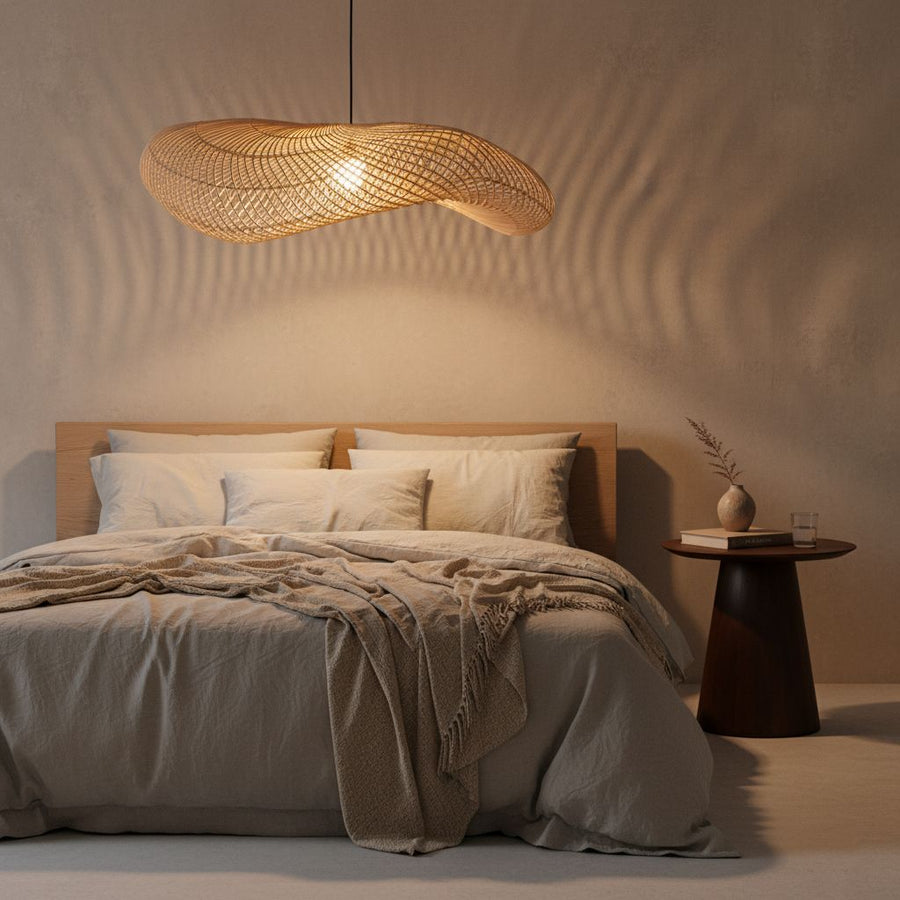 Wave rotan lamp XXL Ø115x35 cm