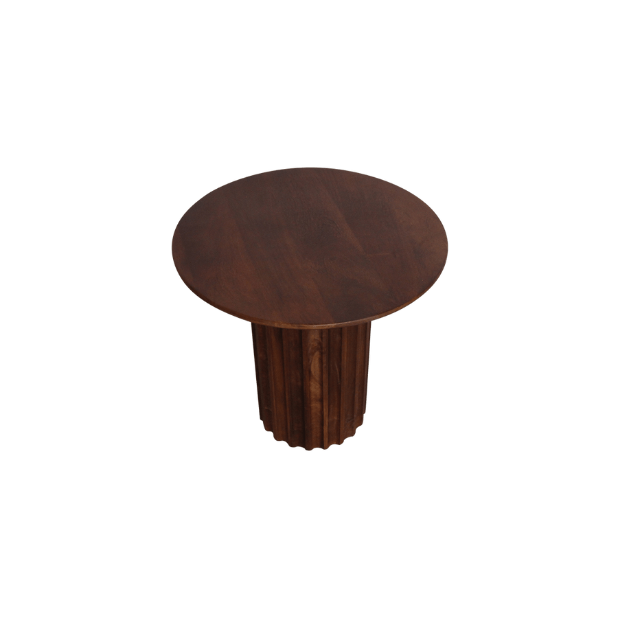 Bullnose bijzettafel reversed bruin Ø 50 cm