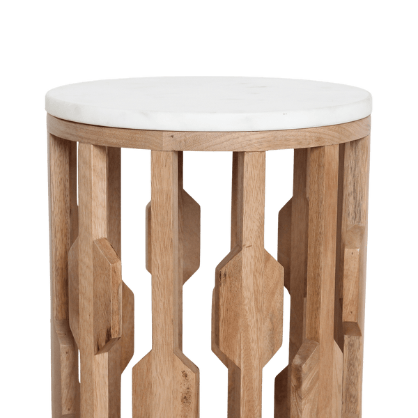 Atjeh marmeren bijzettafel wit