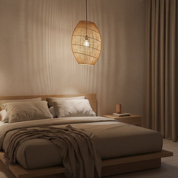 Luna rotan hanglamp Halo Ø 40x60 cm