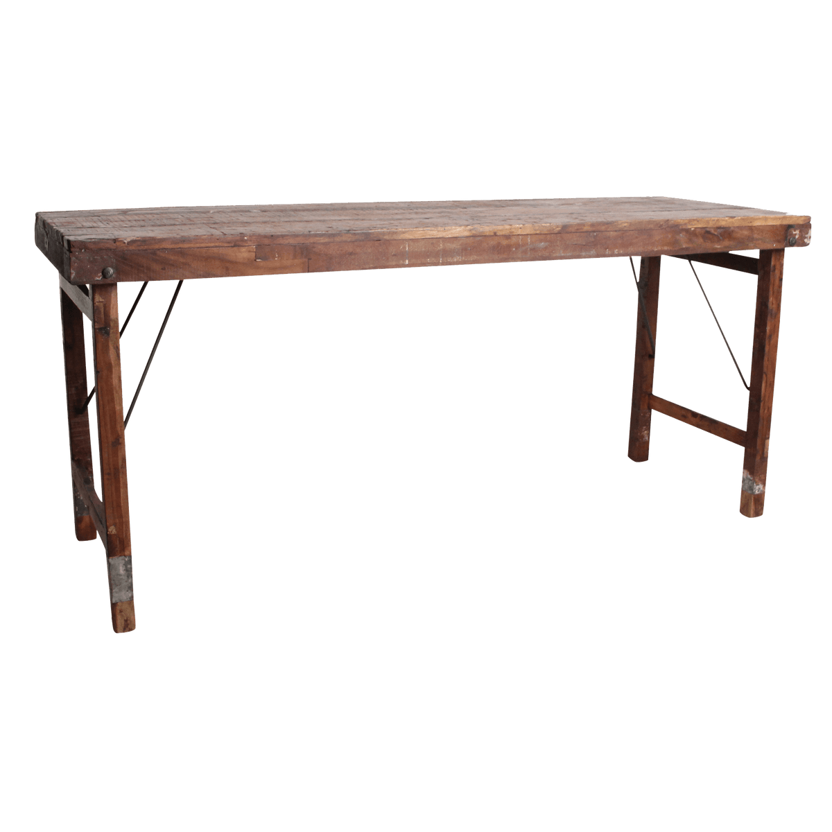 Inklapbare vintage eettafel Gerecycled hout 173x60x76 cm
