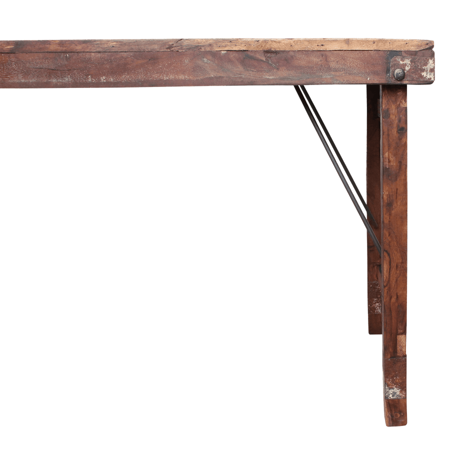Inklapbare vintage eettafel Gerecycled hout 173x60x76 cm