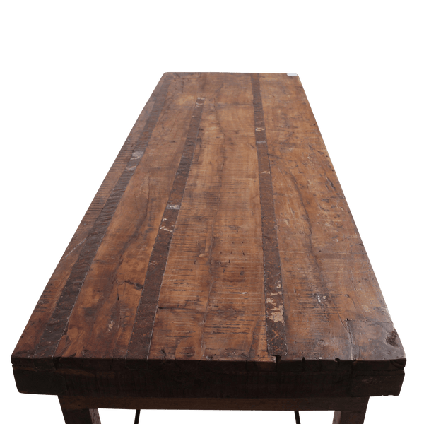 Inklapbare vintage eettafel Gerecycled hout 173x60x76 cm