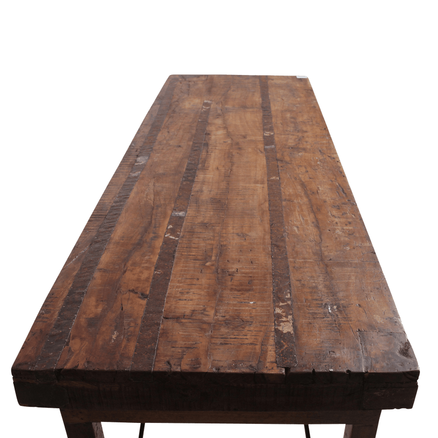 Inklapbare vintage eettafel Gerecycled hout 173x60x76 cm
