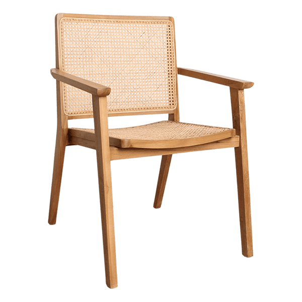 Nova teak eetkamerstoel met armleuning set van 2