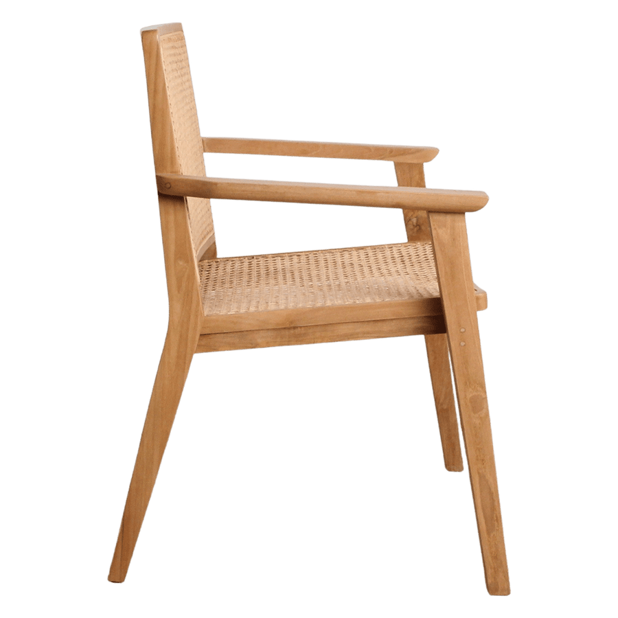 Nova teak eetkamerstoel met armleuning set van 2