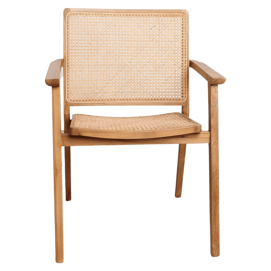 Nova teak eetkamerstoel met armleuning set van 2