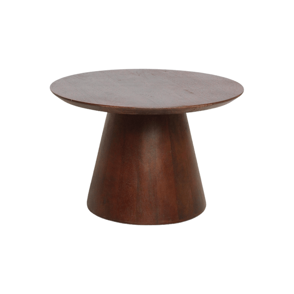Bullnose mangohouten bijzettafel cone Ø 55 cm