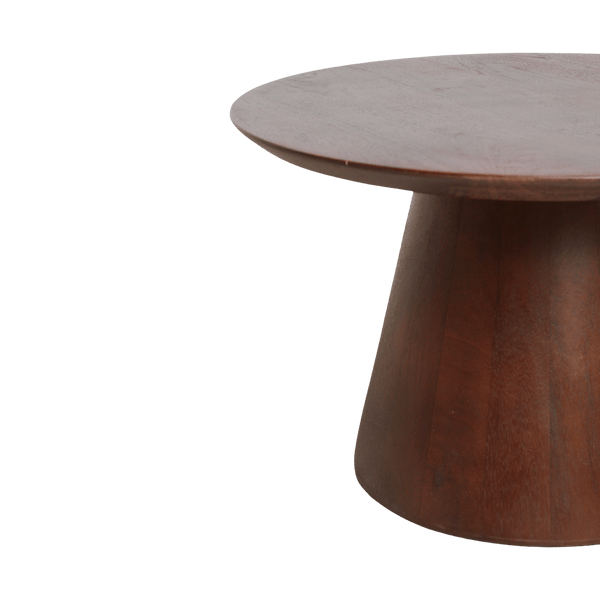 Bullnose mangohouten bijzettafel cone Ø 55 cm