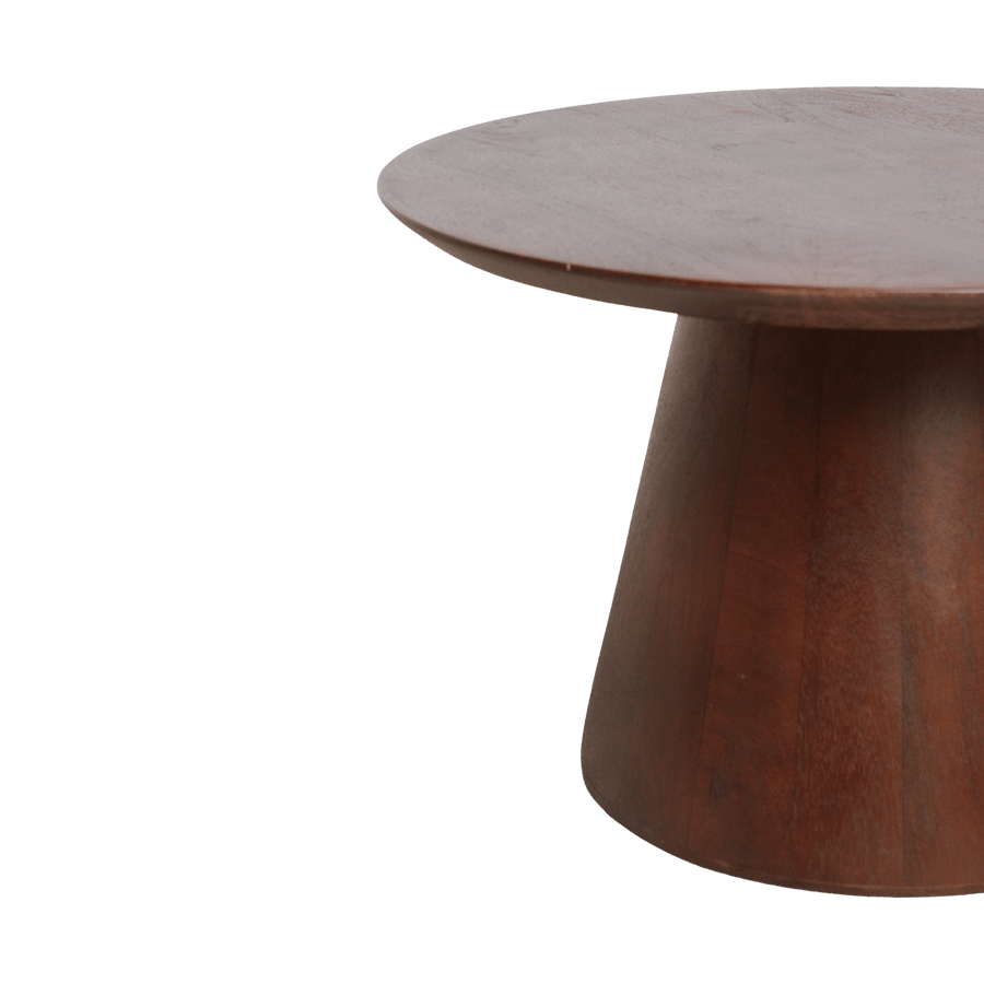 Bullnose mangohouten bijzettafel cone Ø 55 cm