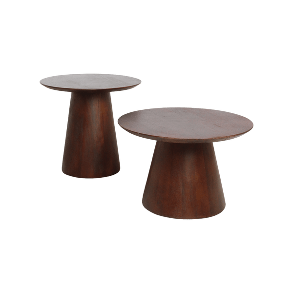 Bullnose mangohouten bijzettafel cone Ø 55 cm