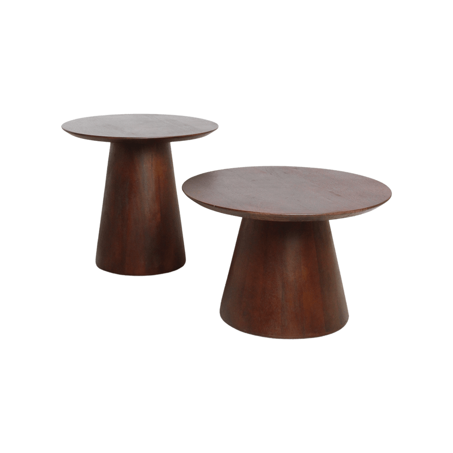 Bullnose mangohouten bijzettafel cone Ø 55 cm