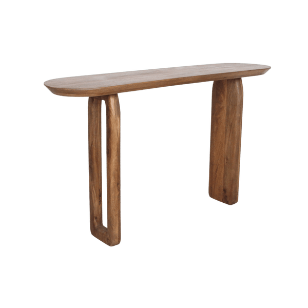Bullnose mangohouten wandtafel bruin140x35x80 cm