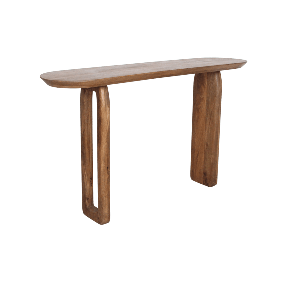 Bullnose mangohouten wandtafel bruin140x35x80 cm