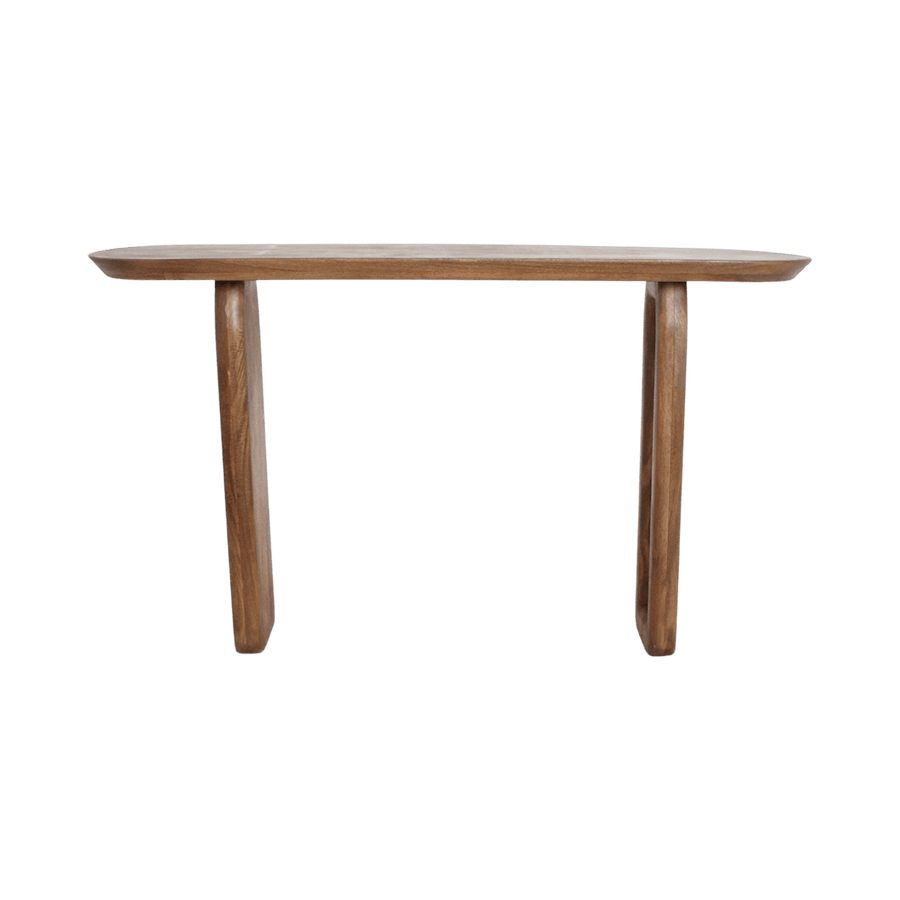 Bullnose mangohouten wandtafel bruin140x35x80 cm