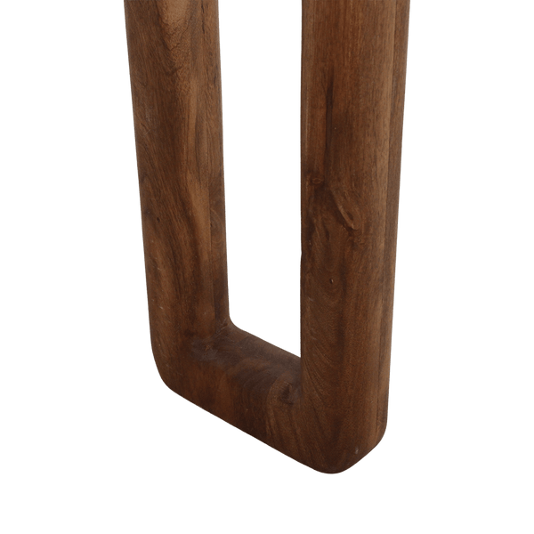 Bullnose mangohouten wandtafel bruin140x35x80 cm