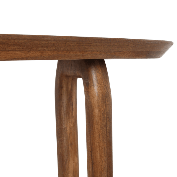 Bullnose mangohouten wandtafel bruin140x35x80 cm