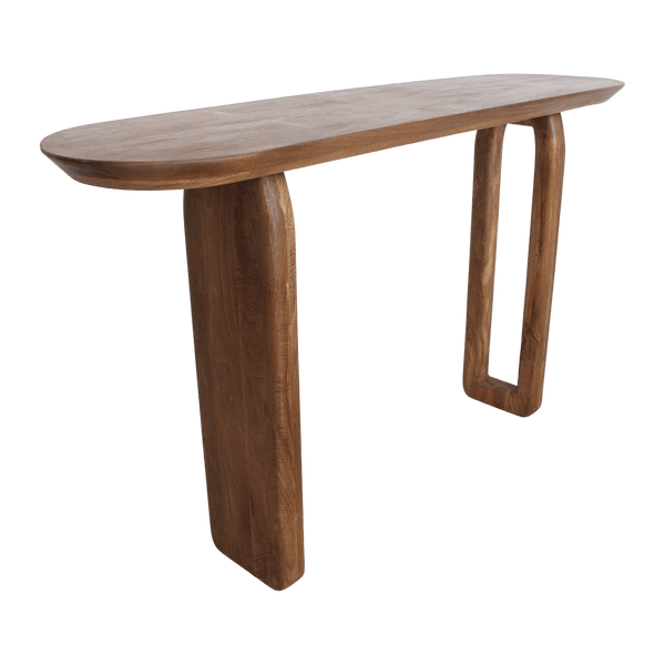 Bullnose mangohouten wandtafel bruin140x35x80 cm