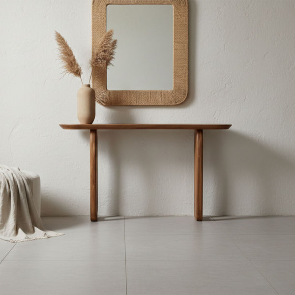 Bullnose mangohouten wandtafel bruin140x35x80 cm