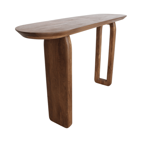 Bullnose mangohouten wandtafel bruin140x35x80 cm