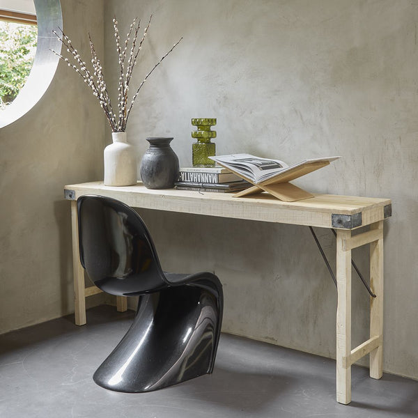 Limewash opklapbare wandtafel/console tafel 170x40x76 cm
